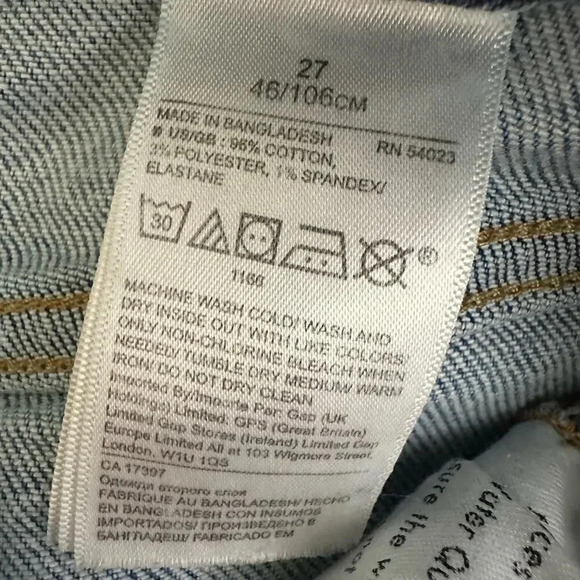 BANANA REPUBLIC Size 27 High Rise Straight Light Wash Denim Jeans Red Stripe - Picture 5 of 7